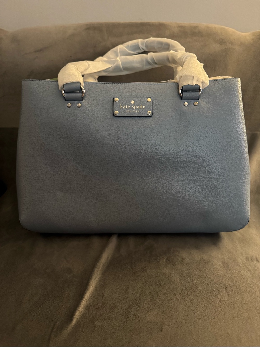 kate spade Blue Leather Satchel with Top Handles